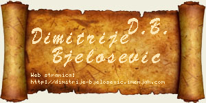 Dimitrije Bjelošević vizit kartica